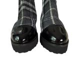 Eric Michael  Gray Tartan Plaid Ankle Boots Patent Leather Cap Toe Side‎ Zip, 6.5 Photo 5