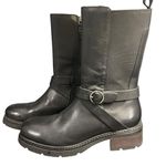 Softwalk Neenah Black Leather Zipper Motorcycle Boot Lug Sole Size 10N NWOT Photo 1