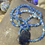Blue Quartz Statement Necklace | Hand Photo 3