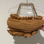 ZARA RAFFIA RUFFLE GOLD CHAIN SHOULDER BAG Photo 3