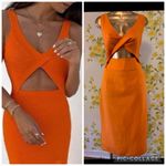 NWT Tangerine linen cut out midi dress size M Size M Photo 1