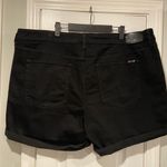 Seven7 NWT Seven Size 24W Black Denim Stretch Zip Roll Cuff Weekend Shorts Photo 4