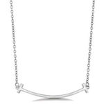 Boutique White‎ Gold Filled Curve Bar Necklace NEW Photo 0