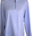 Lands' End Anyweather Fleece Quarter Zip Pullover Clear Blue Sky M 10-12 New Photo 0