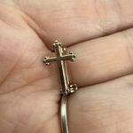 Vintage Mini Gold Tone Cross Catholic Lapel Pin Vest Collectible Photo 4