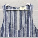 Cloth & Stone Cloth Stone S Linen Rayon Stripe Jumpsuit Blue White Cutout Back Tie π Photo 7