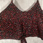 SheIn  | Black & Red Heart Print Tank Crop Top | Size Medium Photo 1