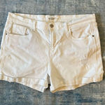 Old Navy  White Distressed Boyfriend Cuffed Shorts Size 16 Photo 0