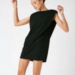 ZARA  Black Mini Dress Shift Shoulder Pads Size Medium Boxy Fit Office Minimalist Photo 1