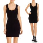Alexander Wang  Black Chenille Raised A Logo Tank Jacquard Mini Dress Photo 1