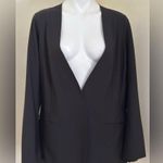 Athleta  Classic Black Blazer Avenue 1 snap button eurolux Stretchy Fabric Sz 20 Photo 0
