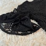 Nanette Lepore Black Floral Lace Blouse, Scalloped Hem Romantic Minimalist Small Photo 12