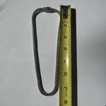 Vintage Silver Tone Thick Wheat Chain Choker Necklace 15” Magnetic Clasp Photo 8