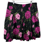 Talbots  Black Floral Pleated Skirt Sz 18 Cotton Stretch Modest Bloomcore Preppy Photo 0