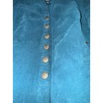 AMI Leather Jacket Women's Medium Teal Country Western Suede Quilted Equestrian Green Photo 12
