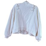EXPRESS  Ivory Bomber Jacket with Lace Up Detail Photo 8