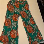 Nicole Miller  New York Tropical Print Wide-Leg Pants Small Photo 0