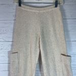 ZARA fuzzy knit ivory ribbed womens pants size 11-12 (waist 24") Photo 1
