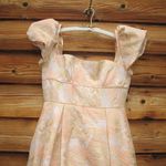 Mac Duggal  68276  Womens FLORAL PRINT PUFF SLEEVE HIGH LOW BROCADE GOWN Photo 7