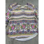 Maeve  Anthropologie‎ Floral Striped Blouse Small Long Sleeve Boho Relax Career Photo 12