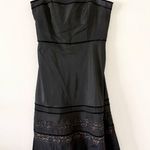 Loft Strapless Cocktail Dress in Black with Lace & Velvet Detail - Size 16 Photo 0