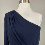 Betsy and Adam Women's Cocktail Dress Size 8 Blue Chiffon Mini Fit and Flare Photo 6