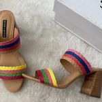 Alice + Olivia Leeda rainbow raffia mules sandals Photo 4