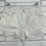 American Eagle Y2K  90s Boyfriend Denim Shorts Distressed White Women’s 6 Summer Photo 0