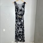 Tropical Black and‎ White Floral Maxi Dress Photo 1