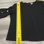 Chico's Chico’s Black Long Open Flare Sleeves 1/2 Zip Back Silky Blouse Size 12/14 Photo 10