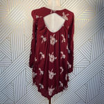 Free People ‎ Embroidered Austin Mini Dress Maroon Photo 7