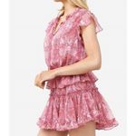 Misa Los Angeles Lillian Floral Print Ruffle Mini Dress Washed Rose Lilac Large Photo 2
