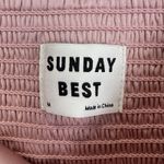 Aritzia Sunday Best Shimmer Satin Camisole Tank Size M Mauve Pink Smocked NWT Photo 5