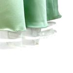 Bari Jay Halter Midi Satin Dress 8 Sage Green Bridesmaid Mother Ribbon Hem #305 Photo 4