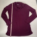 CAbi Twisted Cowl Neck Long Sleeve Cotton Top in Merlot Large Photo 9