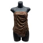 Almost Famous  Boho Strapless Paisley Sheer Flowy Top Photo 1