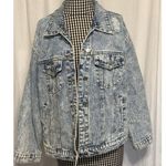 SheIn Woman’s Light Wash Blue Denim Jean Jacket Size L Button Down Photo 0