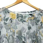 Luisa Ricci Italy Floral Knit Sweater Small Yellow Gray Dolman Lightweight Boho Photo 3