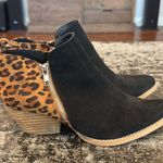 Very Volatile Black/Leopard Suede Ankle Boots Size 7 Photo 3