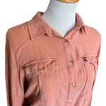 No Boundaries Womens  Button Down Cinched Waist Lightweight Long Sleeve Top Sz L Photo 1