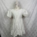 Madewell  Petite‎ Poplin Puff-Sleeve Tiered White Babydoll Mini Dress Size 4 Photo 11