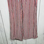 Indigo Rein Nautical Linen Blend Striped Pants Sz M Red White Blue Rope Belt Photo 2