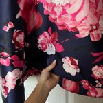 by and by  Floral Satin Navy Dress Photo 1