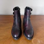 Napoleoni • buckled ankle boots combat moto platform black purple leather patent Size 7 Photo 1