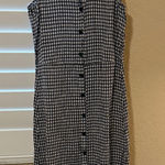 Flax  Navy and White Gingham Midi Dress Photo 0