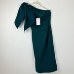 Dress the Population  Tiffany One Shoulder Bow Sheath Dress Pine Green XS NWT Photo 3
