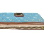 Dooney & Bourke Dooney & Bourk Vintage Blue/Tan Signature Jacquard Canvas & Leather Coin Purse Photo 3