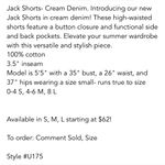 These Three Boutique Cream Denim Shorts Photo 2