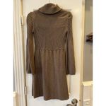 Calvin Klein Y2K Brown Ribbed Cowl Neck Sweater Dress Women S Twee Knit Flattering Feminine Photo 2