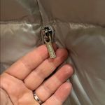 Lands' End Wide Channel Quilted Puffer Coat Small Silver Down Filled Zip Jacket Photo 4